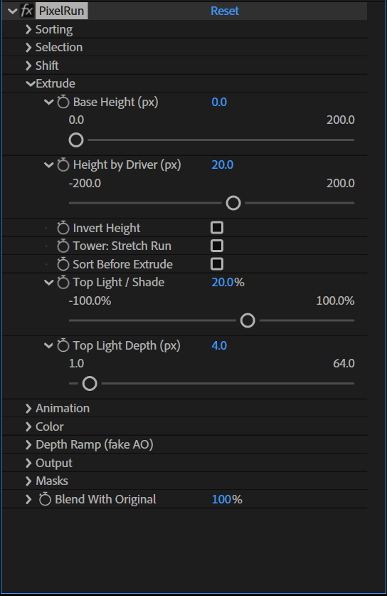 Extrude — height instead of order